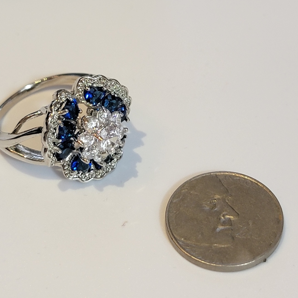 White Quartz Sterling Silver Size 9 Ring high sparkle! - Picture 7 of 7